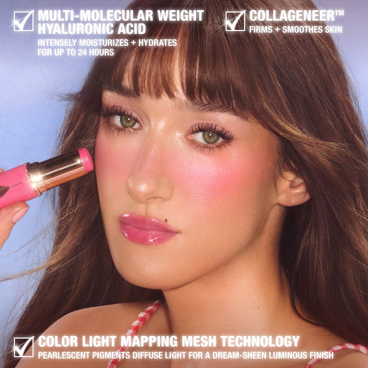 Unreal Lip + Cheek Glow Blush Stick with Hyaluronic Acid